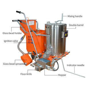 Machine de marquage d'espace de stationnement de route de véhicule de rayage à froid thermofusible Machine de peinture de marquage de ligne de route thermoplastique - Product Image 2