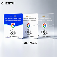 Support NFC en acrylique pour avis Google, carte de visite avec impression de logo personnalisé pour restaurant, café, hôtel, boutique
