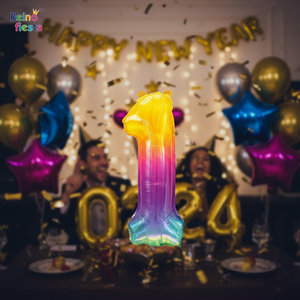 Palloncino decorativo in alluminio colorato numero 1 con palloncino Mylar per la laurea cinese capodanno natale feste di capodanno 100 pz - Product Image 3