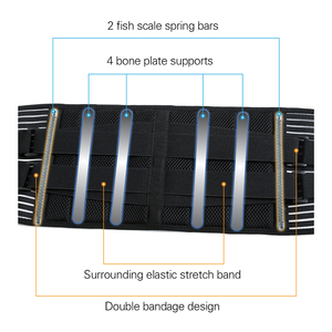 스포츠 탈부착 패드 탄성 허리 견인 요추 지지 벨트 허리 트레이너 랩 하부 등 허리 통증 완화 - Product Image 2