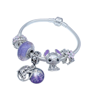 Collar de Moda con Colgante de Plata 925, Estrella, Corazón Rosa, Perla de Agua Dulce Morada, Flor y Circonita, Accesorio de Joyería para Mujer, Regalo - Product Image 6