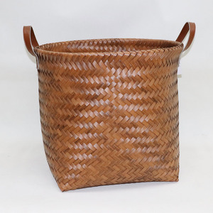 Round PP woven large laundry basket for children's toys clothes portable storage basket plastic storage bin factory customized