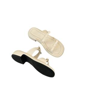 Sandalias Planas para Mujer con Tacón Curvo, Estilo Veraniego para Exteriores, Antideslizantes, con Correa en el Tobillo, para Playa y Dunas de Arena - Product Image 1