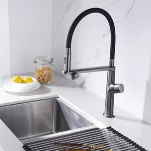 Nouveau robinet de cuisine moderne en laiton extractible robinet d'évier robinet de sortie de purificateur de cuisine