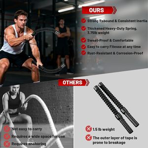 Cuerdas de Batalla Portátiles para Fitness en Casa y Viajes, Cuerda de Combate Inalámbrica con Resorte de Acero para Uso en Gimnasio - Product Image 5