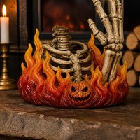 Sculpture de squelette en résine peinte à la main, thème Halloween, figurine effrayante pour maison hantée, décoration de table, thème d'horreur, cadeau pour la décoration de chambre