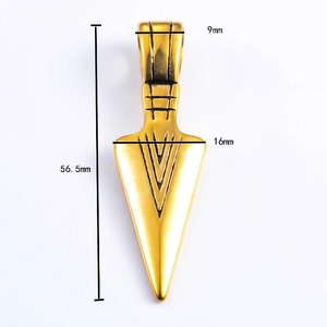 Collier avec pendentif lance en acier inoxydable pour hommes, couleur or et argent, accessoires pour hommes, mode Hip Hop, collier en métal, bijoux, cadeau - Product Image 5