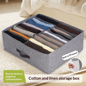 Double-row Compartment Eco-Friendly Fabric Cube Storage <b>Box</b> Clothes Pants Foldable Drawer-style <b>Wardrobe</b> Organizerwholesale - Product Image 6
