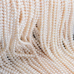 สร้อยคอมุกน้ำจืดสีขาวทรงเกือบกลม ขนาด 5-6 มม. ขายส่ง มุกธรรมชาติ คุณภาพใกล้สมบูรณ์แบบ น้ำหนักเบา สำหรับทำเครื่องประดับแบบกึ่งสำเร็จรูป มุกเม็ดเดี่ยว - Product Image 5