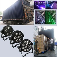 Alimentation d'usine 12 pièces 8W 4 en 1 RGBW IR Slim Par Light 12 Stage Wash Light Dmx Led Par Can