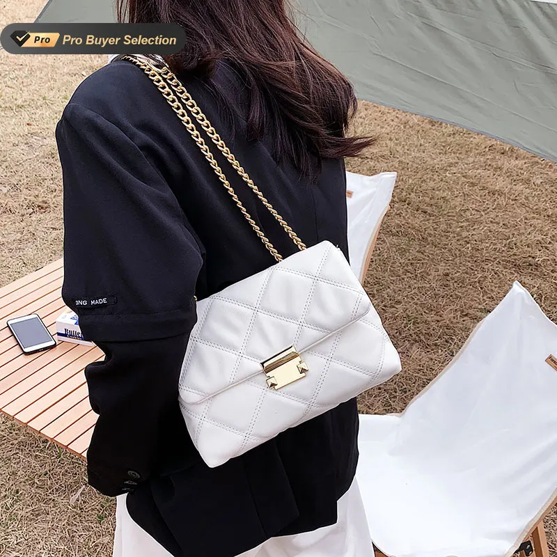 Kalanta Wish Sac Popular 2022 New Trendy Fashion Lock Chains One-shoulder Women Pu Leather High Quality Designer Messenger Bags