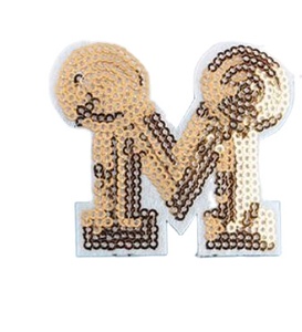 Factory Direct Custom Embroidered <strong>Fabric</strong> Patches Reversible Sequin <strong>Letter</strong> Design with 3D Effect and Lace Decoration - Product Image 2