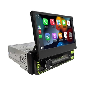 1Din evrensel Android <span class=keywords><strong>MP5</strong></span> çalar araba radyo 7 inç elektrik geri çekilebilir dokunmatik ekran Apple Carplay /WiFi multimedya hiçbir - Product Image 1