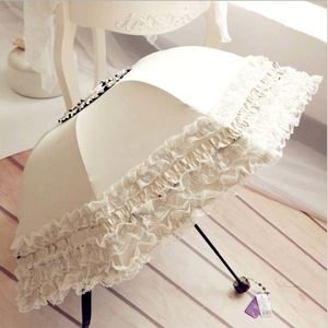 Sombrilla de Princesa con Encaje Vintage, Plegable, para Bodas, Novias, Damas, Niñas, Regalo Romántico, Moda, Uso Diario, Viajes al Aire Libre - Product Image 2
