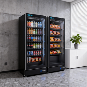 Distributeur automatique intelligent IA, kiosque numérique pour boissons et snacks, ouverture de porte avec système de paiement par carte, réfrigérateur à reconnaissance IA, technologie de pointe - Product Image 1