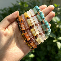 Bracelet artisanal en pierres naturelles pour la paix spirituelle et l'énergie de guérison, avec cœurs, réglable, en macramé, pour femme, cadeau bijou