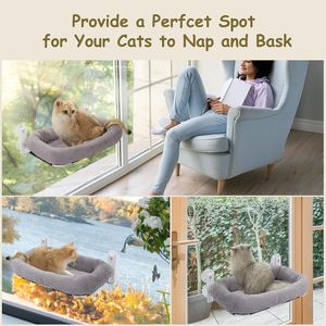 Suave y esponjoso, cálido, fuerte Fijación de succión, fácilmente plegable, extraíble, cama colgante para gato, hamaca - Product Image 6