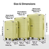 Ensembles de bagages ABS 20"24"28"32" élégants, grande capacité, avec accessoires assortis en couleur, sacs de voyage en gros