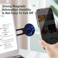 Support magnétique pour téléphone Tesla, fixation latérale réglable pour ordinateur portable, support d'extension pliable en alliage d'aluminium pour ordinateur