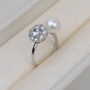 Anillo de Plata Han S925, Éxito de Ventas en Tiktok, con Incrustaciones, Giratorio, Abierto, con Perla, 7-9, Accesorios para Joyería DIY, Soporte Vacío 2779 - Product Image 3