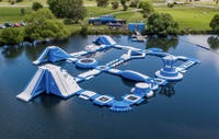 Parc aquatique gonflable en PVC Nova NVWG-0171 pour l'extérieur et trampoline flottant pour jeux de parc et équipement de lac