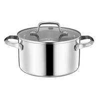 Casserole à corps complet en acier à trois plis Golden Key 201 304 Ensemble de couvercles plats en verre trempé Accessoire personnalisable pour ustensiles de cuisine