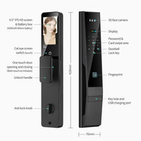 Serrure de porte électronique intelligente Smart Life avec empreinte digitale, mot de passe, reconnaissance faciale 3D, interphone et détection de paume PST-DDL4-TY
