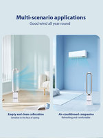 Ventilador Eléctrico sin Aspas con Control Remoto H601, Temporizador de 1-9 Horas, Velocidad del Viento Máxima de 4.9m/s, para Uso en Interiores, Dormitorios y Hogares