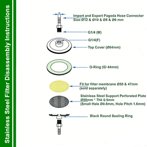 <strong>Lab</strong> 47/50mm In-Line Filter Holder Replaceable Filter Holder for 6 or 8 mm /10mm /12mm Tubing - Product Image 2