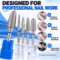 Embouts de ponceuse à ongles en carbure de tungstène non revêtus de différentes formes M 3/32'' pour retirer le vernis gel, usage professionnel en salon, lot d'embouts de ponceuse à ongles
