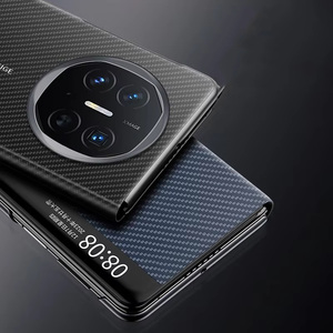 Funda magnética con tapa de cuero de <span class=keywords><strong>fibra</strong></span> de carbono Smart View para Huawei Mate X6 5G Smart Sleep Window Book Funda de carga inalámbrica - Product Image 5