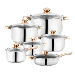 12 piezas דה ollas de cocina acero inoxidable tencere setleri juego דה ollas דה acero inox