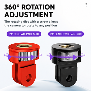 <span class=keywords><strong>360</strong></span> °   Adaptador de Montaje para Trípode de Aluminio 1/4-20 |   Compatible con GoPro Hero7~13, Insta360, DJI, <span class=keywords><strong>AKASO</strong></span> para Vlog y Deportes al Aire Libre - Product Image 3