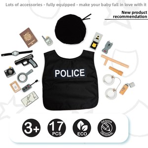 Costume de simulation de policier Interpol pour enfant avec modèle de pistolet pour jeu de rôle - Unisexe, âge 4-6 ans - Product Image 4