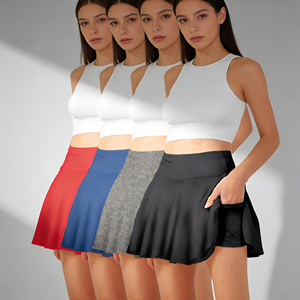 Oferta en Temu: 4 Piezas de Falda-Pantalón Deportiva para Mujer, Cintura Alta, Fluida, para Golf, Tenis, con Bolsillos, Ropa Deportiva Informal para Correr - Product Image 1