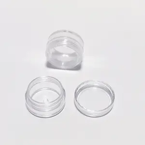 Kleines 5 ml PS Plastikhülle Silikon-Glas Kosmetikkonzentratbehälter Make-up-Silikonbehälter mit Deckel