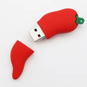 אדום צ 'ילי עט כונן 1GB 2GB 4GB 8GB 16GB 32GB 64GB 128GB דיסק מותאם אישית לוגו PVC מקל פלפל USB זיכרון מתנת PVC USB דיסק און קי