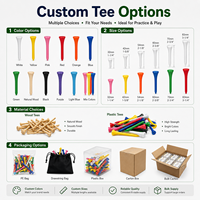 Vente en gros de tees de golf en vrac, avec logo personnalisé, en bois, bambou ou plastique, ensemble de tees de golf, fabricant OEM d'accessoires d'entraînement de golf