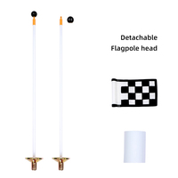 Mât de drapeau vert écologique et recyclable avec virole dorée Bâton de drapeau de golf d'intérieur pour mini parcours