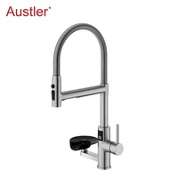 trou tasse rondelle mat noir en acier inoxydable retirer pulvérisateur évier robinet de cuisine avec verre rinceur