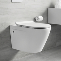 WC suspendu sans rebord en céramique pour salle de bain
