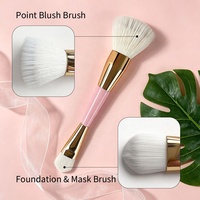 Pinceaux de maquillage double embout 12 en 6 professionnels en poils synthétiques pour l'application de fond de teint, anticernes et fard à paupières