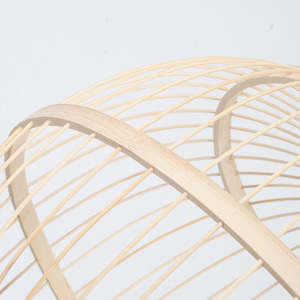 Lampe suspendue en bambou de forme ovale, lumière LED, hôtel, maison d'hôtes, chambre à coucher, salon, salon de thé, cour, luminaire - Product Image 1