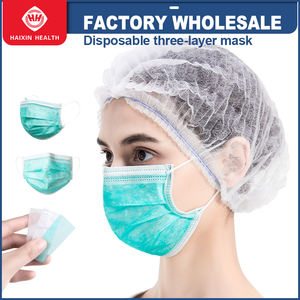 Masker Bedah Dokter Hubei Haixin PPE, Masker Anti Debu Makanan Non-Woven, Masker Sekali Pakai dengan Tali Telinga, Masker 3 Lapis Grosir - Product Image 2