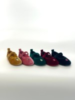 Vintage fluwelen Mary Jane-schoenen voor kinderen, balletflats met fruitborduurwerk en ronde neus voor dagelijks gebruik op bruiloften en verjaardagen