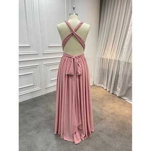 Robes de <span class=keywords><strong>demoiselle</strong></span> <span class=keywords><strong>d</strong></span>'<span class=keywords><strong>honneur</strong></span> personnalisées élégantes pour femmes, dos nu, plissées, ruban <span class=keywords><strong>rose</strong></span>, taille plus - Product Image 3