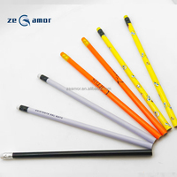 Zeamor Vente en gros à bas prix LOGO personnalisable Crayons d'hôtel HB Plomb Triangle Hexagonal Rond Noir Crayon en bois avec gomme