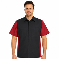 Chemise de travail à manches courtes pour homme, tissu tissé, 2 poches poitrine, uniforme industriel, logo personnalisé, vêtements de travail