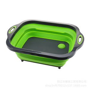 Planche à découper pliable 3 en 1 avec panier de drainage, 16,73 x 12 pouces, bac à légumes portable en plastique pour la cuisine - Product Image 5