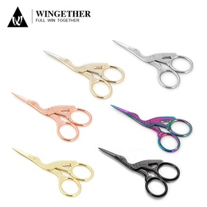 Wingether Amazon Hot Sell In Stock Crane Sharp Straight Blade Stainless Steel Cuticle Scissors Manicure Scissors Nail Scissors